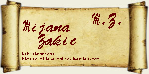 Mijana Zakić vizit kartica